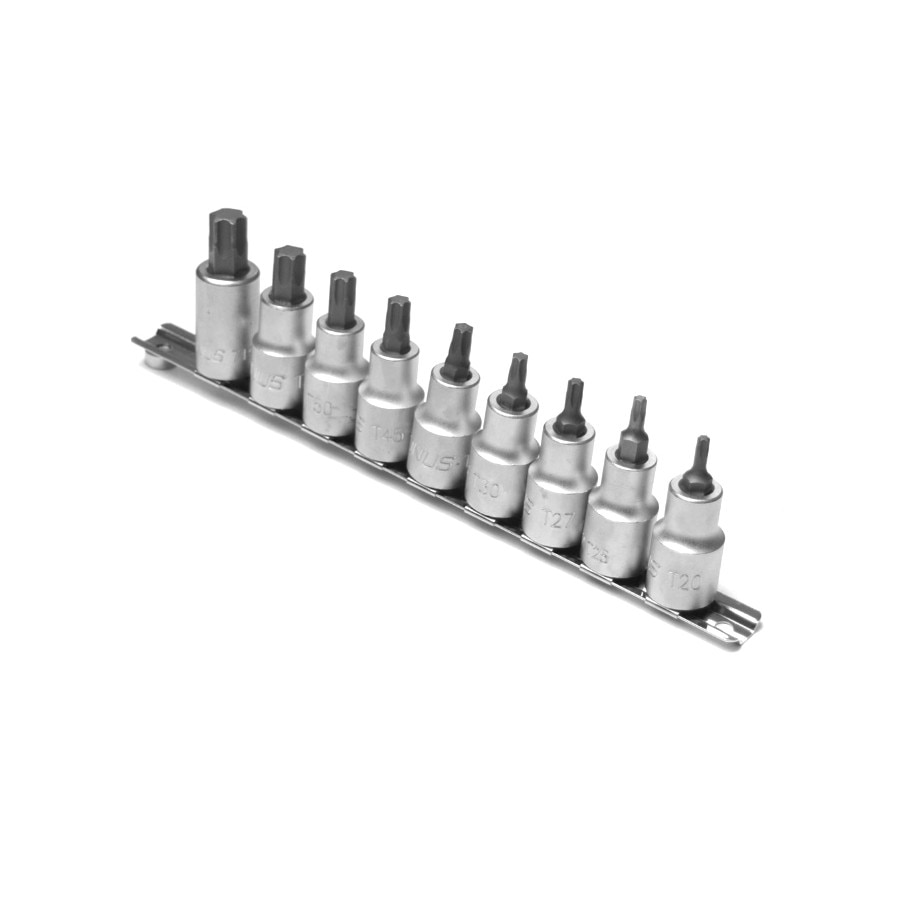 Set capete chei tubulare cu profil TORX TX20-TX60 / 9 piese si sina de 1/2