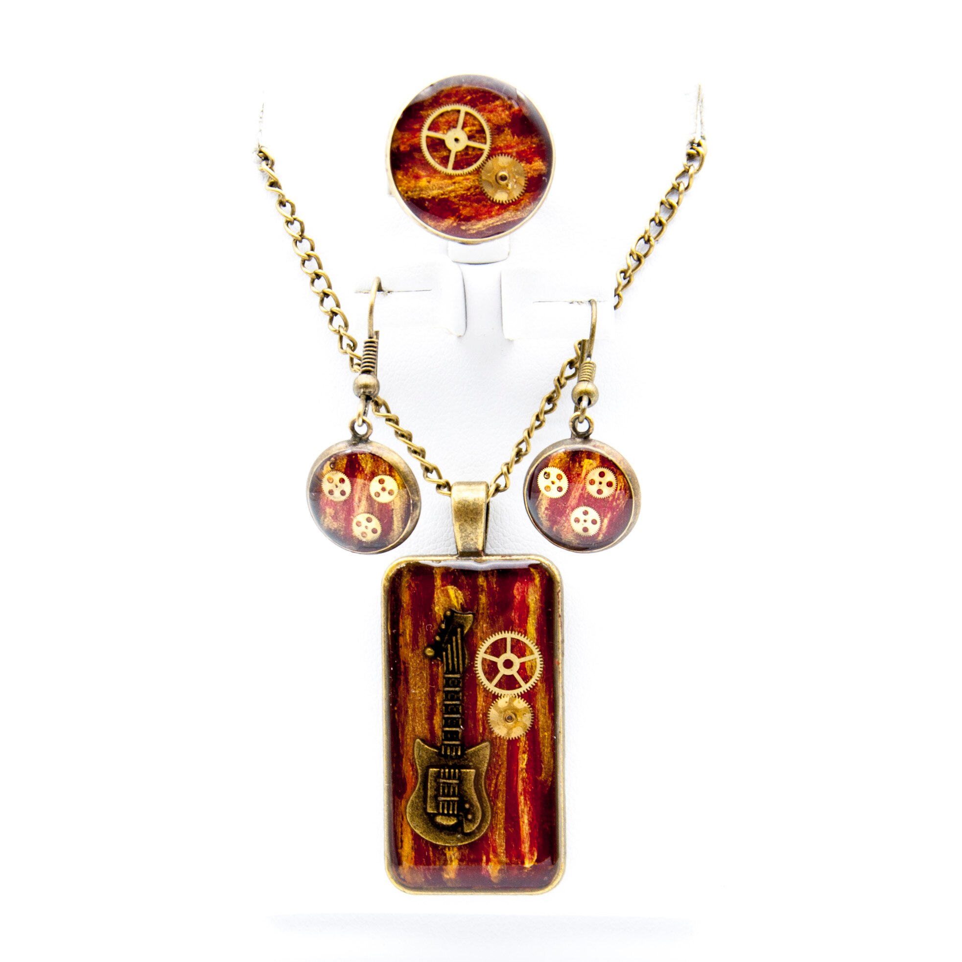 Set Bijuterii Chitara ' The Colours of Music ', Multicolor, Piese Ceasuri Mecanice