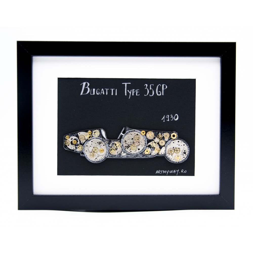 Tablou Masina de Epoca Bugatti 35 GP 1930, Piese de Ceas, Colectie Artmyway