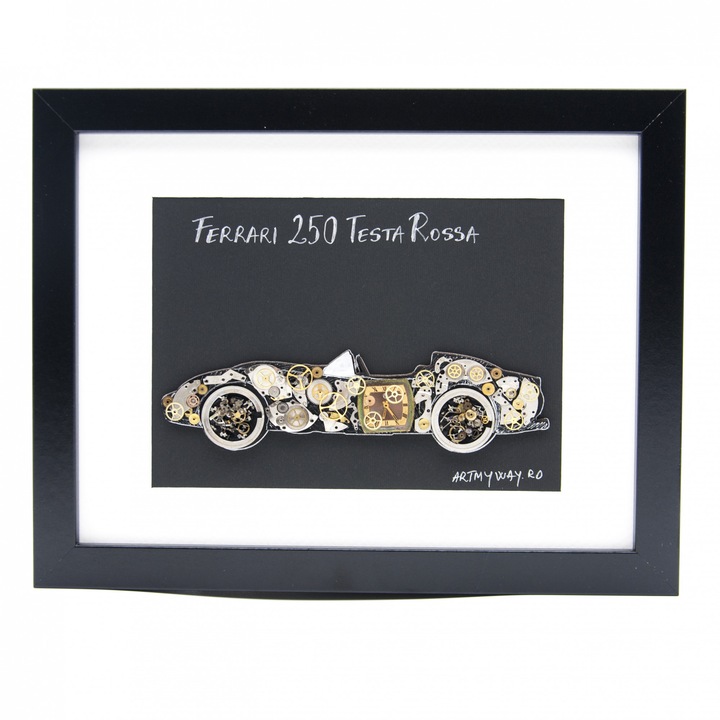 Ferrari 250 Testa Rossa festmény, óraalkatrészek, Artmyway kollekció