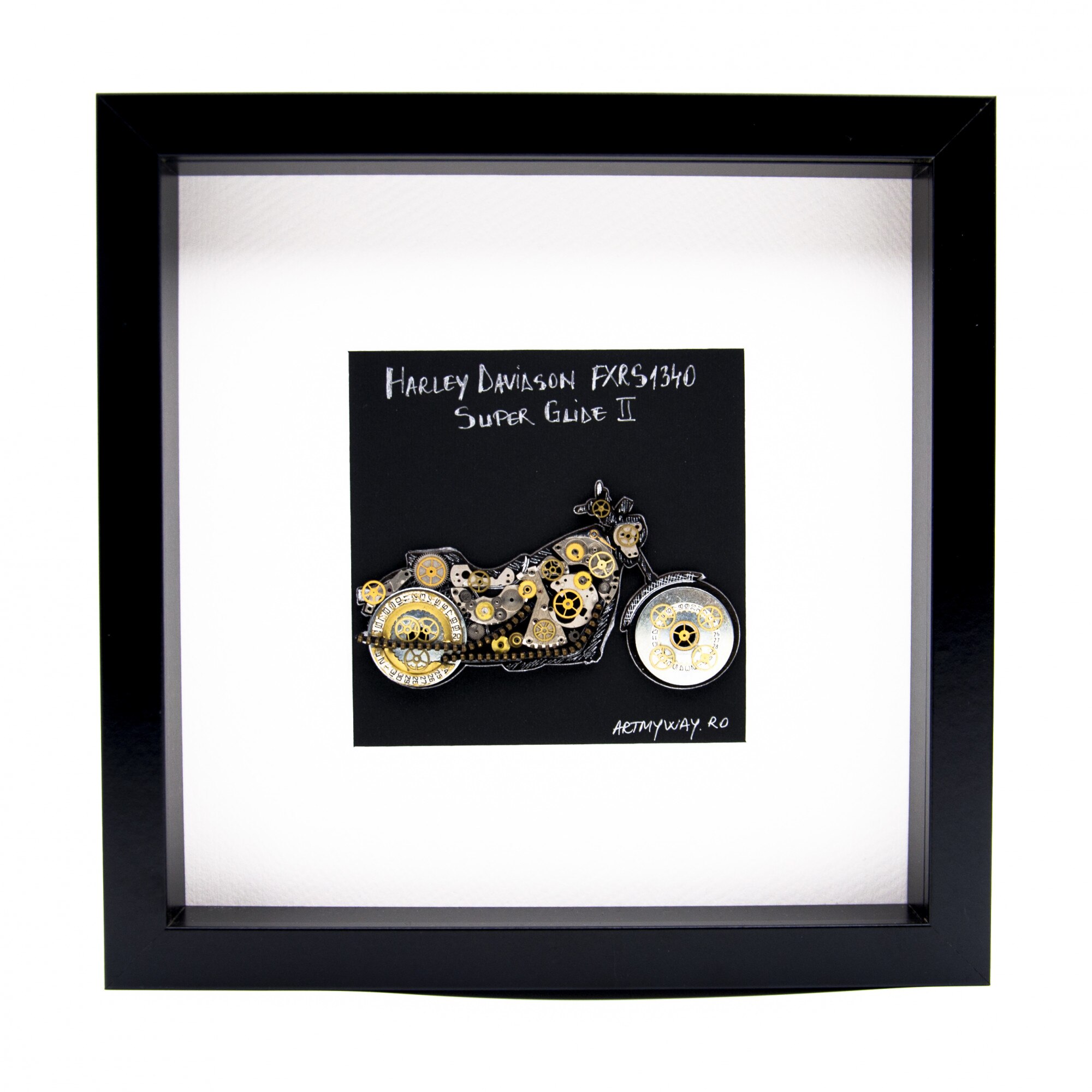 Tablou Harley Davidson Super Glide II, Piese de Ceas, Colectia Artmyway