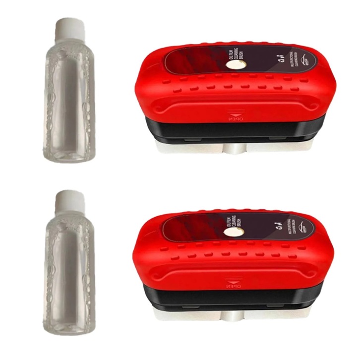Perie de curatare auto, acoperire de sticla pentru parbriz, curatare anti-ploaie si ceata, rosu, 300ml, set 2