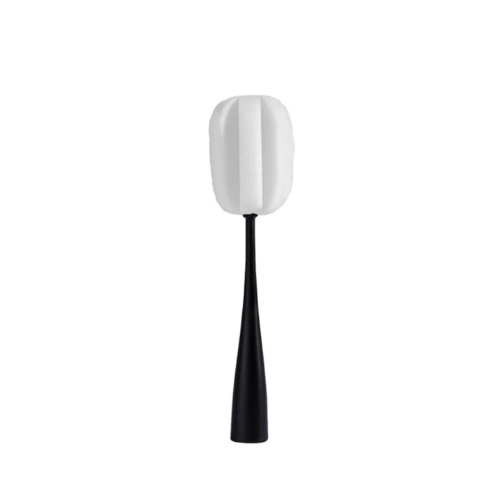 Perie de spalat pentru sticle si pahare, alb/negru, 23 cm