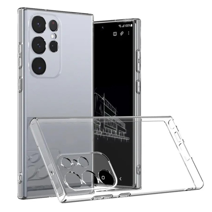 Тънък силиконов калъф, Planet Tech съвместим със Samsung Galaxy S25 Ultra, Прозрачен