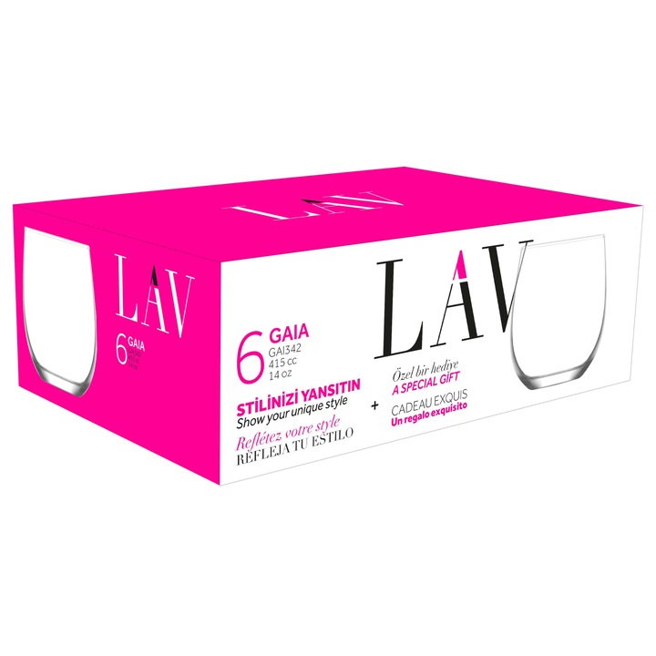 Комплект от 6 чаши за коктейл LAV Gaia Long Drink 415 мл LV-GAI342F