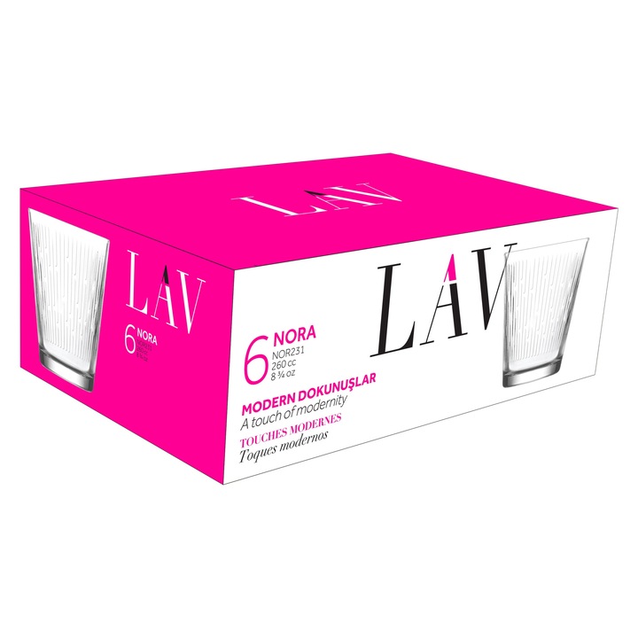 Set de 6 pahare whisky LAV Nora Whisky 255ml LV-NOR231F