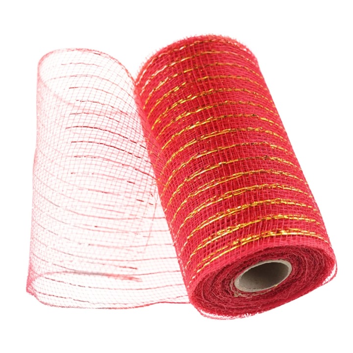 Rola plasa decorativa, 15cmx10m, rosu