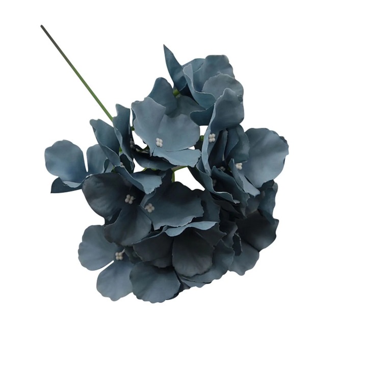 Hortensie artificiala, plastic, 30x15cm, albastru