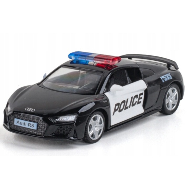 Játék, Audi, R8, fém karosszéria, gumik