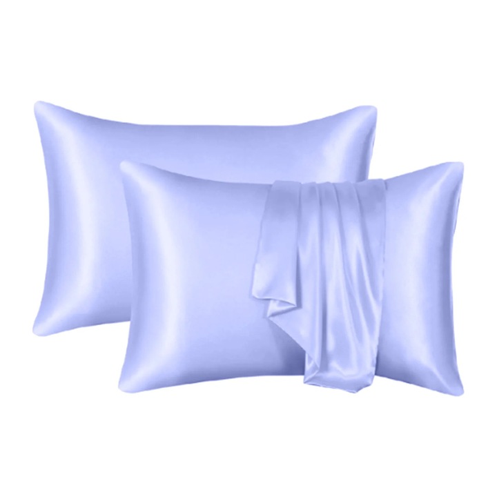 Set 2 perne satin Queen pentru par si piele, multicolor, fara fermoar