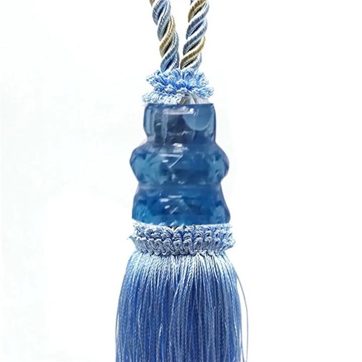 Set 2 Accesorii Perdele cu Ciucuri din Cristale, Multicolor