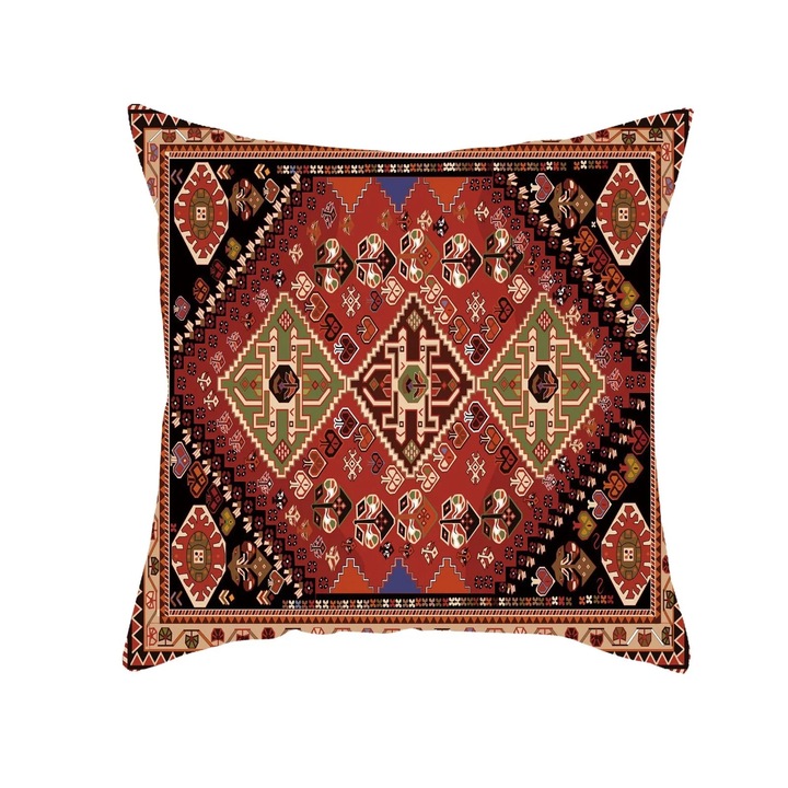 Set fete de perna 4 bucati, model retro turcesc, catifea, multicolor, 45x45cm