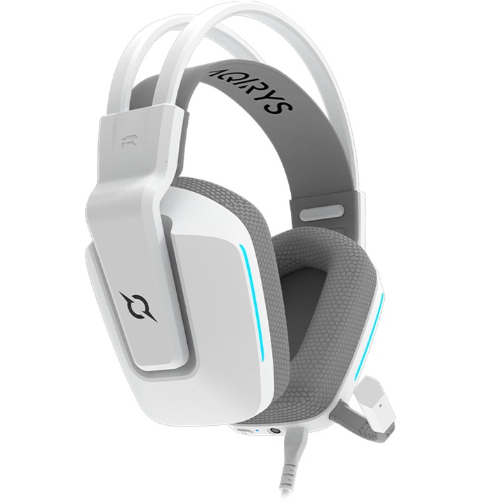 Casti AQIRYS Alya wired, 7.1 Virtual, multiplatforma, USB, Alb