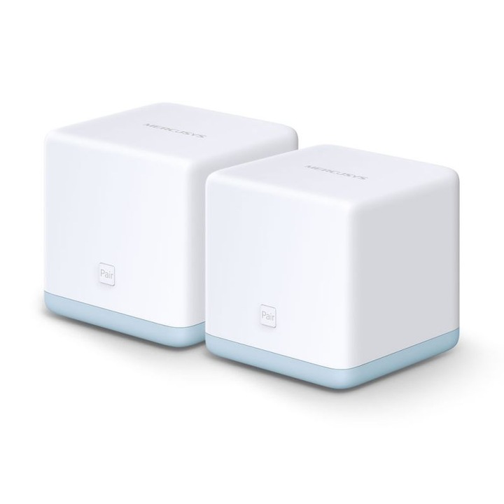 Sistem Mesh Wi-Fi Mercusys Halo S12 (2 pack) AC1200 cu Seamless Roaming, Self-Healing, Control Parental si acoperire de pana la 260 m²