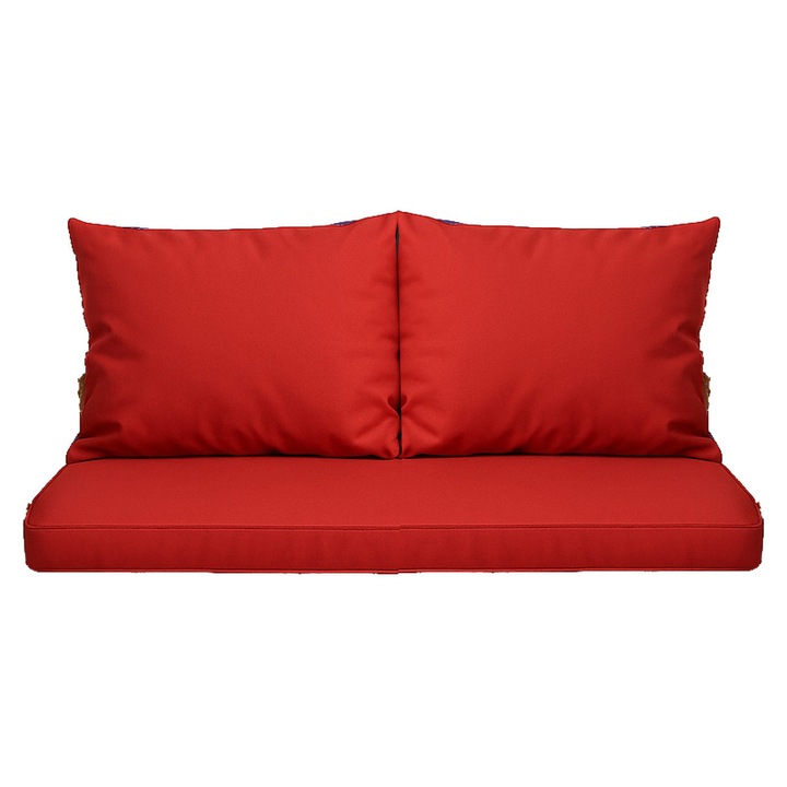 Perna canapea de gradina din mobilier de gradina polyrattan, Old Garden, sezut 130 x 50 si Perna spatar 50cm, Rosu