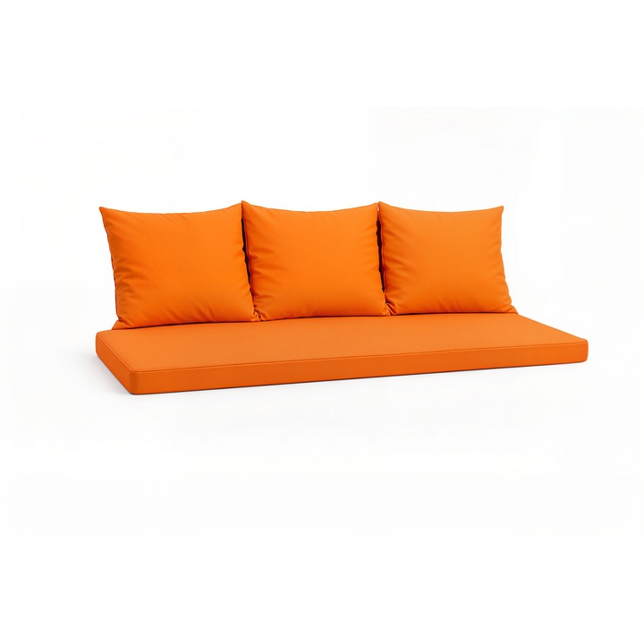 Perna canapea de gradina din mobilier de gradina polyrattan, Old Garden, sezut 160 x 60 si Perna spatar 50cm, Portocaliu