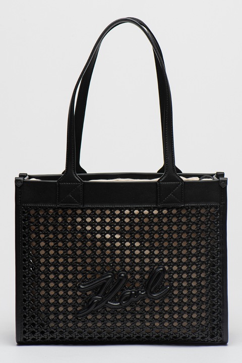 Karl Lagerfeld, Geanta shopper de piele ecologica, Negru