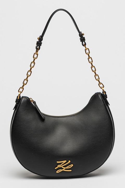 Karl Lagerfeld, Autograph Moon bőr válltáska, Fekete