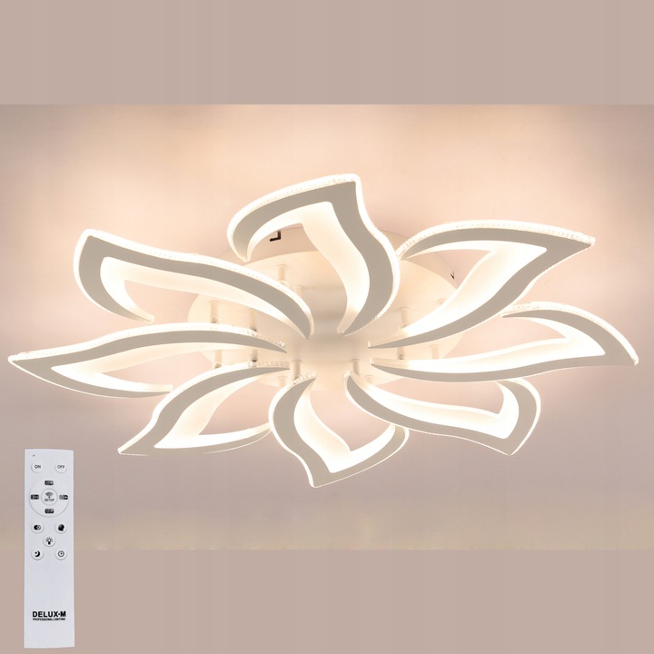 LED полилей с дистанционно управление, 83x8см, бял, 55W-110W, елегантен дизайн