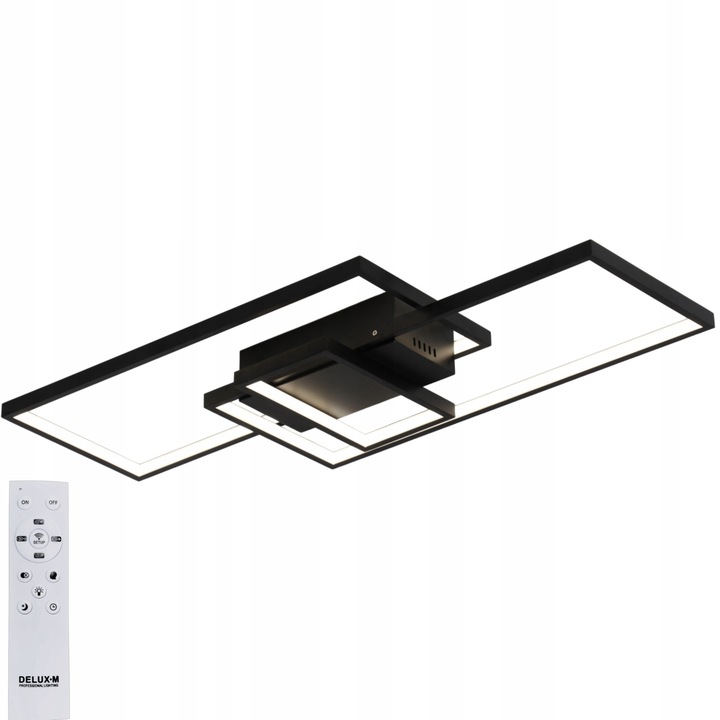 LED окачен таван DeLux MX1903-3S, черно/бяло, 83x36x8см, 62W-124W, с дистанционно управление