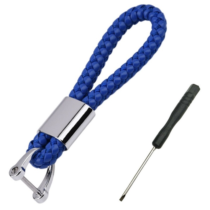 Kulcstartó, xyedyaup, Ökobőr/cinkötvözet, Kék