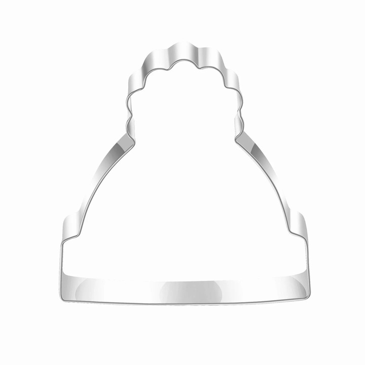 Set forme prajituri de Craciun, 4", inox, cu instructiuni de reteta, om de zapada, brad, fulg de nea, 10x10x2cm