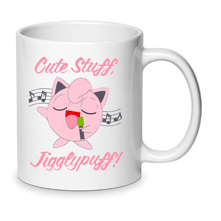 Cana ceramica Jigglypuff, 330ml, alb-roz, set