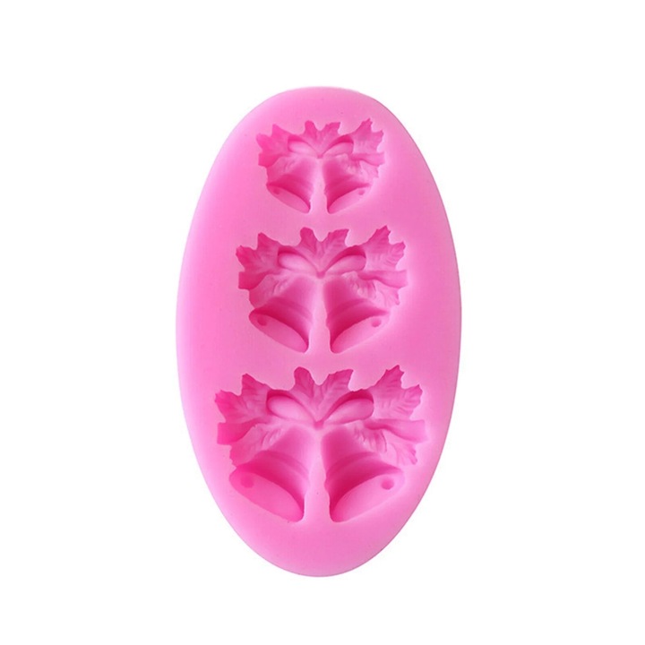 Forme prajituri, set, silicon, brad de Craciun, Mos Craciun, ren, 30x20cm, multicolor