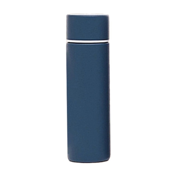 Cana termica 150ml, inox, textura mata, izolatie vacuum, albastru, 14.5x4.5cm