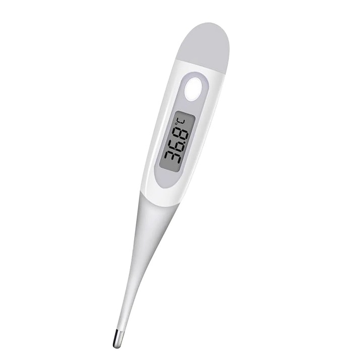 Termometru digital pentru corp, compact, citire rapida, multicolor, 20 secunde, pentru adulti si copii