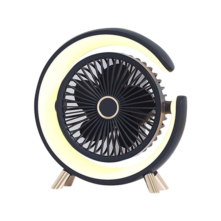 Ventilator electric de birou, 5 viteze, 21x21.5x7cm, negru