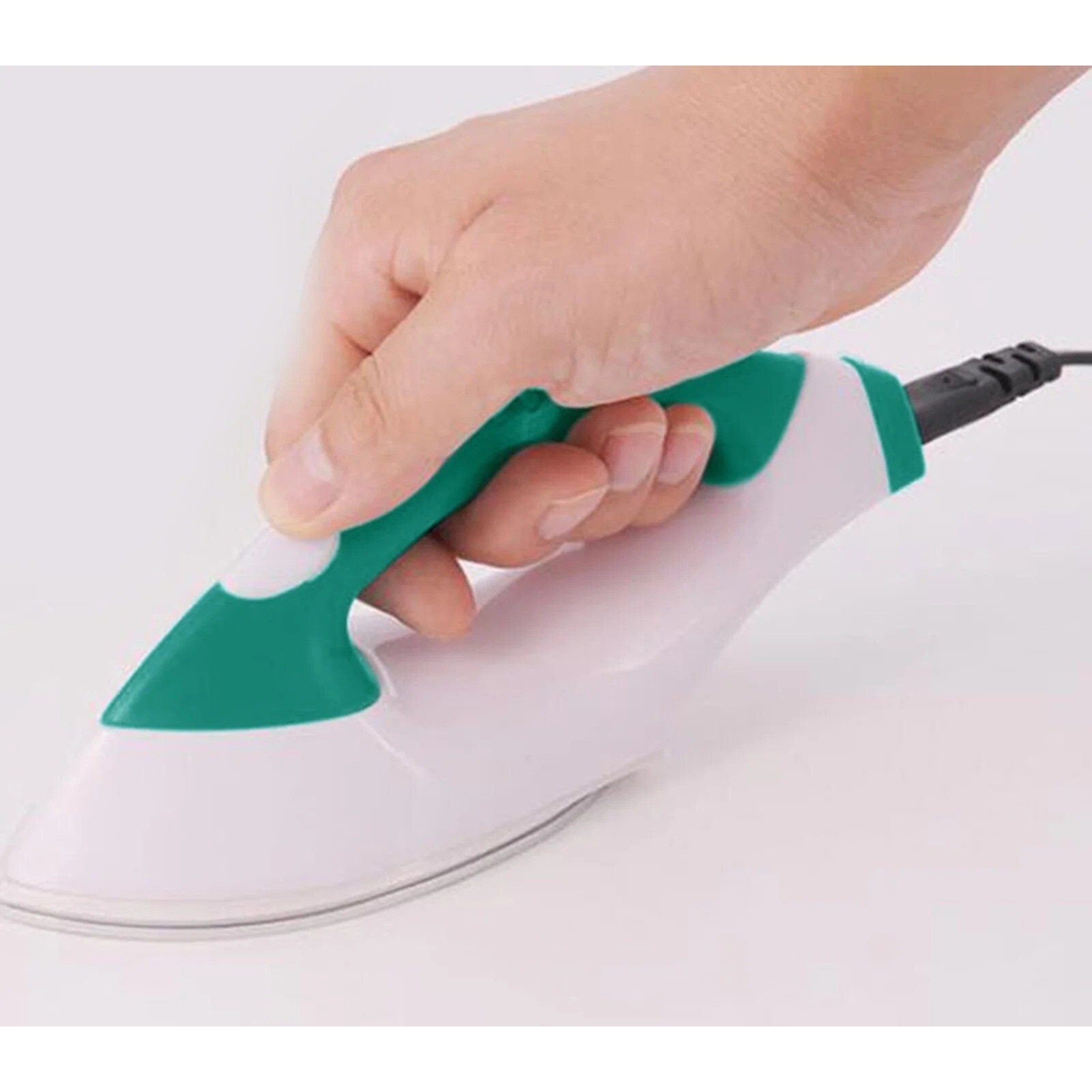 Fier de calcat electric mini, set cu adaptor US, verde/alb