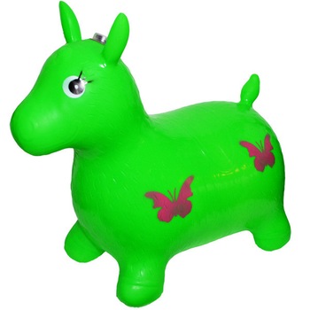 Calut gonflabil din cauciuc , pentru sarit , muzical , Verde , Robentoys® Calut gonflabil din cauciuc , pentru sarit , muzical , Verde , Robentoys®