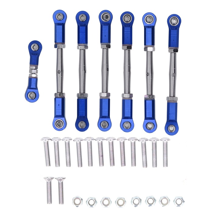Set 7 piese biele de legatura metalice Enforose pentru masini RC, 87-103mm si 43-53mm, aluminiu, portabile