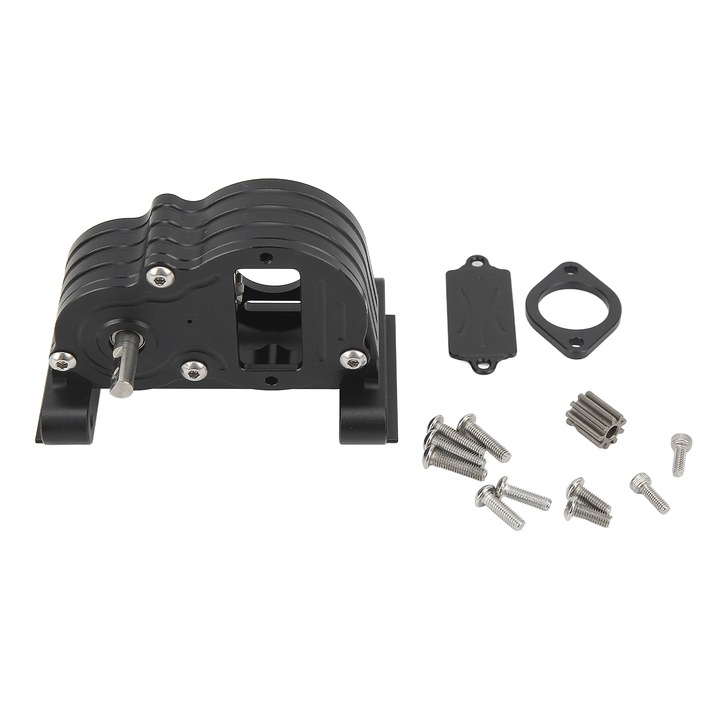 Cutie de viteze metalica Enforose, aliaj de aluminiu, rulment din otel, 9T, 9:1, 77mm, neagra