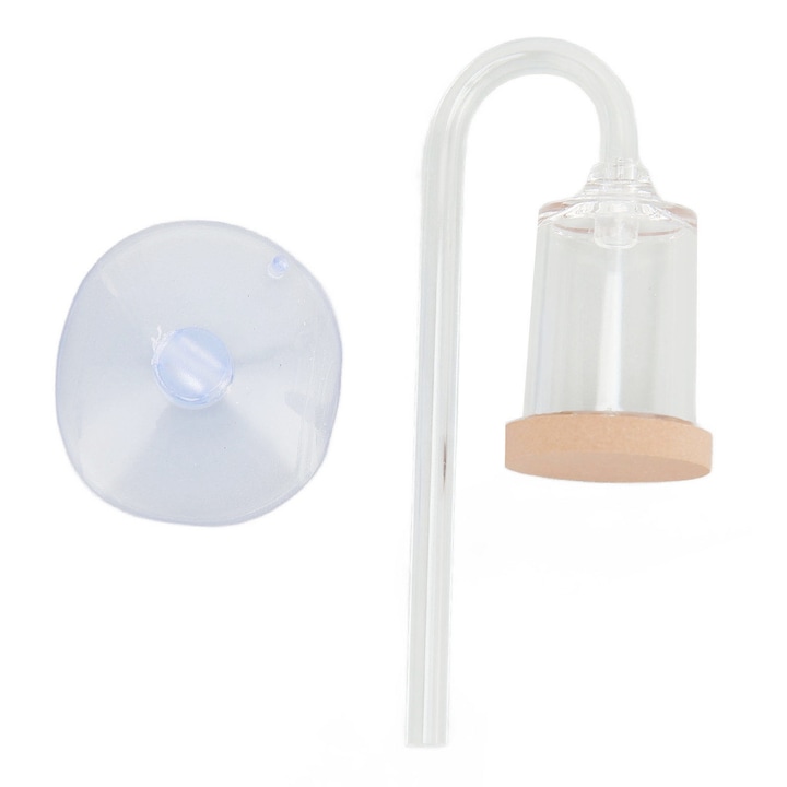 Dispersor CO2 acvariu Enforose, sticla, mic, cu ventuza, pentru acvarii mici si medii