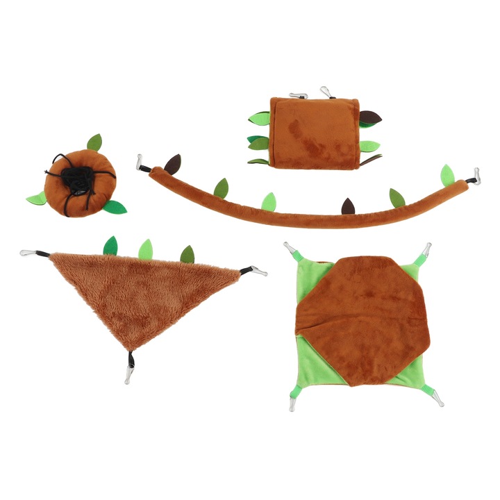 5 bucati hamac pentru hamsteri multifunctional, moale si confortabil, set de ascunzatoare pentru cobai pentru sobolan hamster glider de zahar