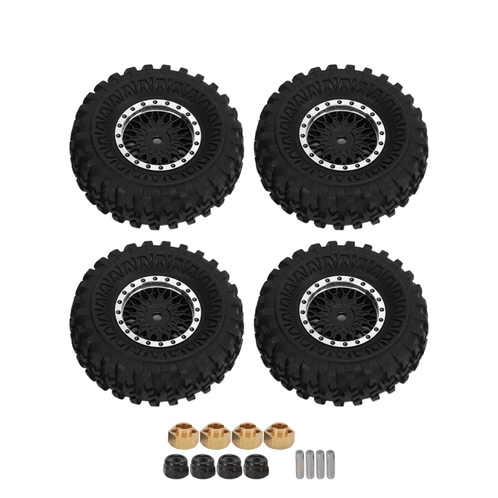 Set 4 Roti RC Enforose 55mm, Aluminiu, Cauciuc, pentru Axial SCX24