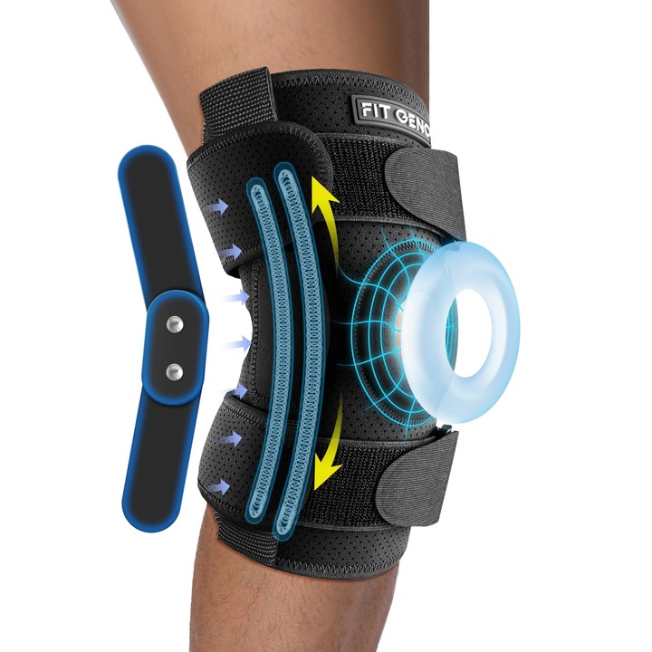 Brant de genunchi cu suport patelar si articulatii laterale, M, material medical, design deschis, anti-alunecare