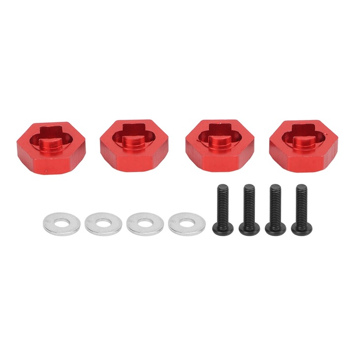 Adaptor butuc hexagonal roti din aliaj de aluminiu, set 4 buc, pentru camion RC Traxxas LaTrax 1/18, 12x6mm Enforose