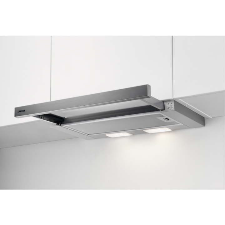 Hota de bucatarie VidaXL, inox, 756 m/h, 90 cm, neagra