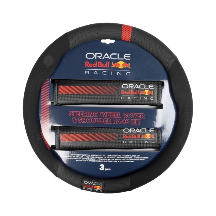 Kit husa volan auto cu protector de umar 001 Max Ver. Red Bull