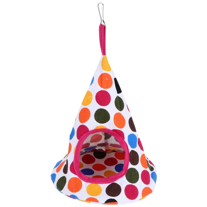Culcus pentru animale mici, Enforose, forma de cos suspendat, material respirabil, 31x20x20cm, model punctat