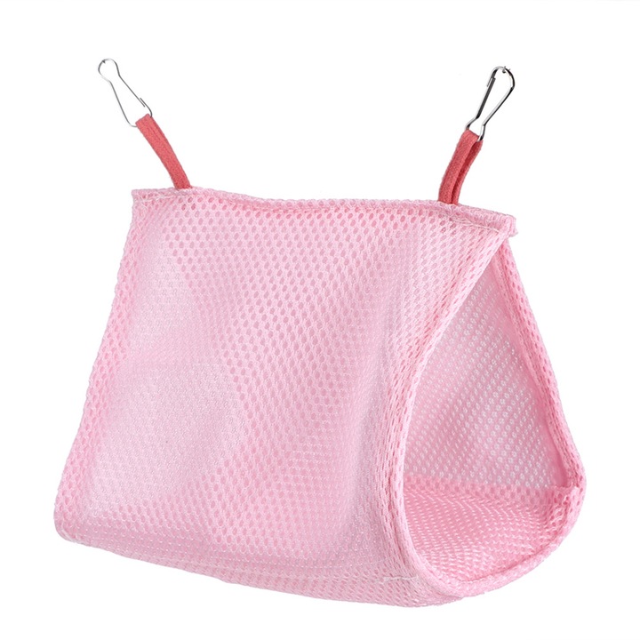 Culcus pentru animale mici, Enforose, plasa respirabila, roz, 11x17x16cm