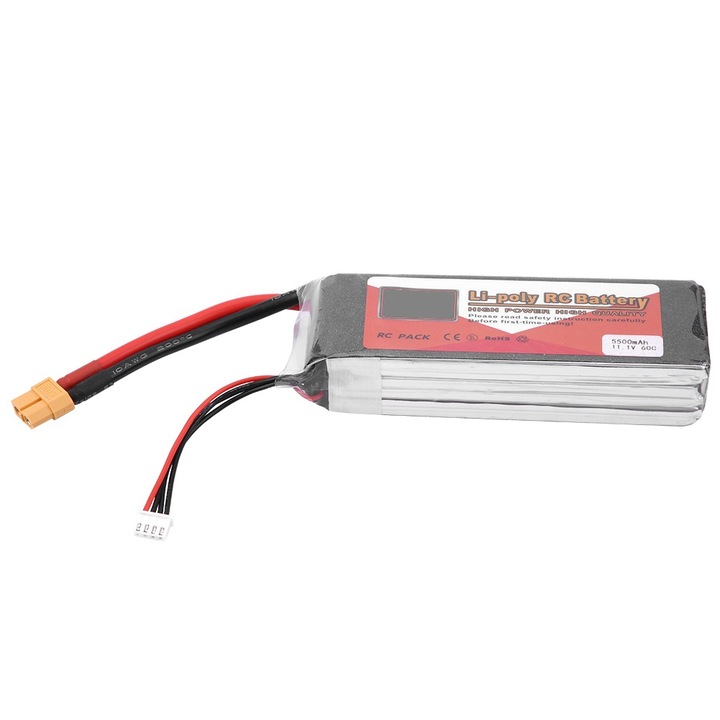 Baterie LiPo 5500mAh 60C pentru modele RC, Enforose, plastic, 11,1V, mufa XT60