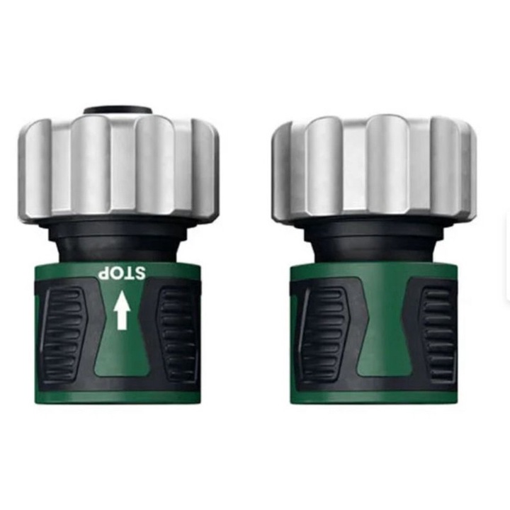 Set Racordare Furtun Parkside, Supapa 2 Cai Rotativa, 19mm(3/4"), Aluminiu, Plastic, Verde/Negru