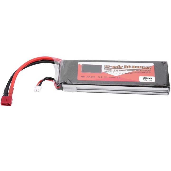 Baterie LiPo 5000mAh 40C pentru modele RC, Enforose, 7,4V, 130-299g