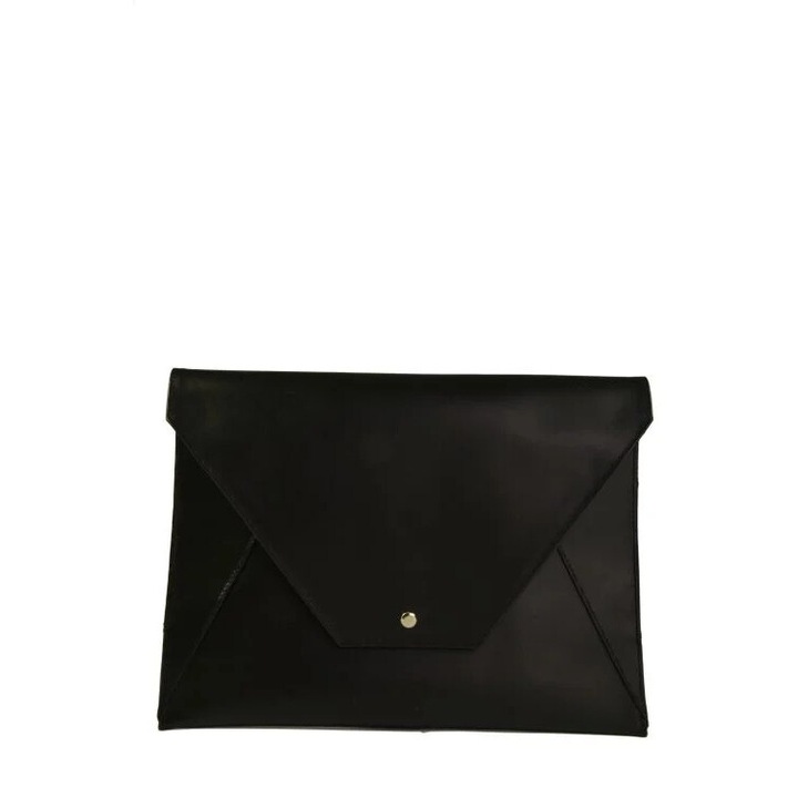 Geanta laptop DAN-A, etui din piele neagra, 13 inch, interior captusit, inchidere magnetica