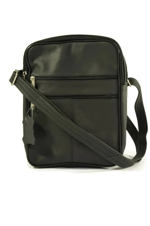 Férfi bőr táska, DAN-A, 2 rekesszel, 2 cipzáras zsebbel