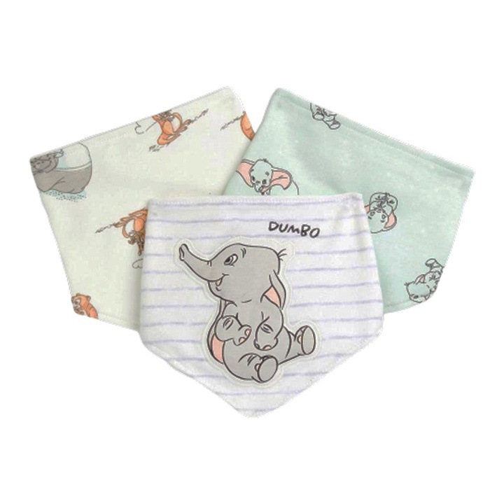 Set 3 bavete, tip bandana, pentru bebelusi, Dumbo 3D